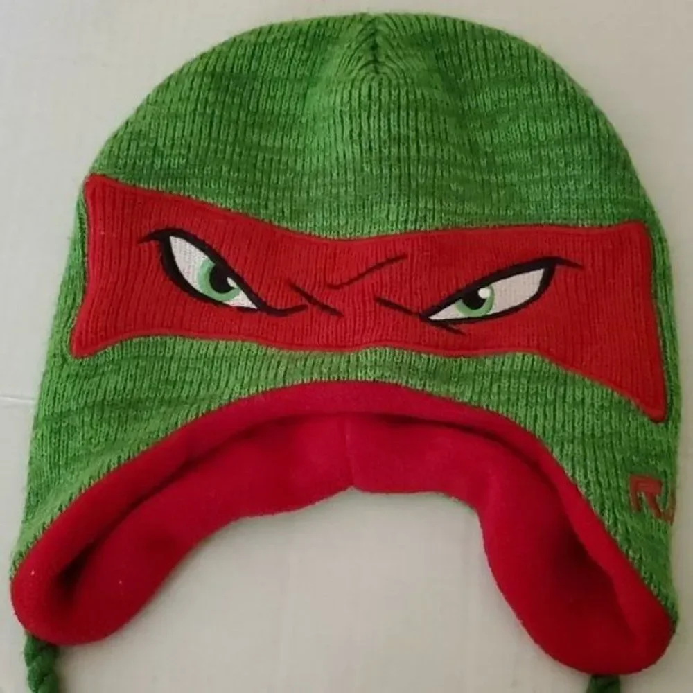 Teenage Mutant Ninja Turtles Hat Winter Snow Raphael Red Green Kids Youth